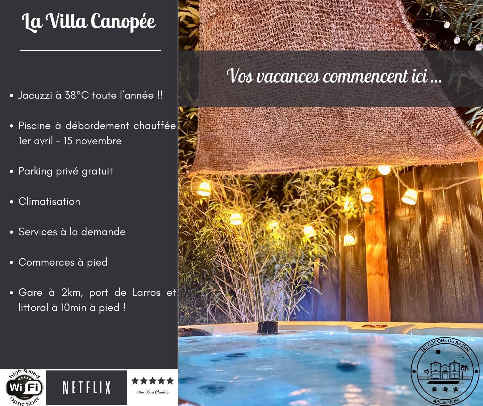 La Villa Canopee - Piscine Chauffee-Fibre-Clim-Jacuzzi Gujan-Mestras Eksteriør bilde